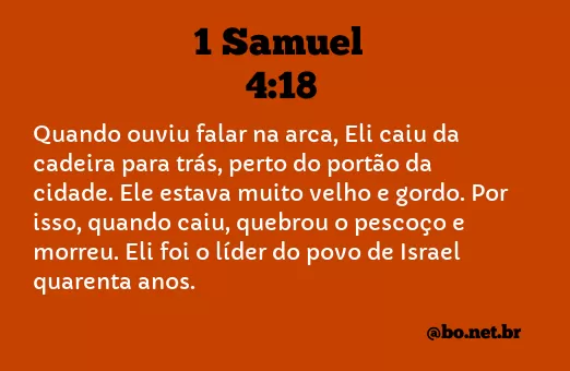1 Samuel 4:18 NTLH