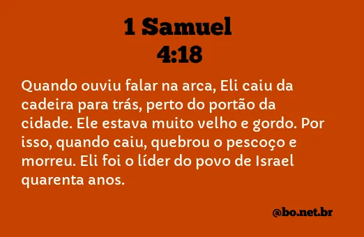 1 Samuel 4:18 NTLH