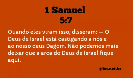 1 Samuel 5:7 NTLH