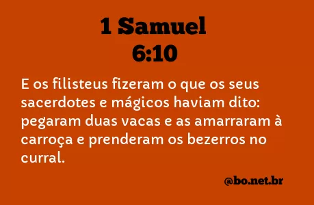 1 Samuel 6:10 NTLH