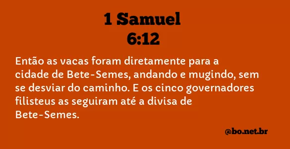 1 Samuel 6:12 NTLH