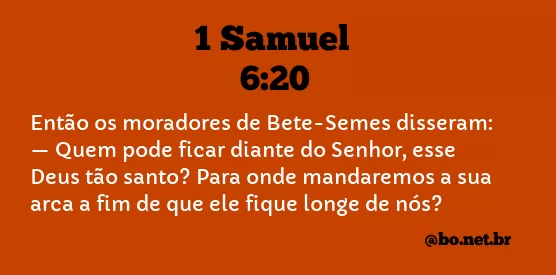 1 Samuel 6:20 NTLH