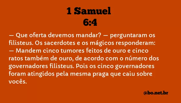 1 Samuel 6:4 NTLH