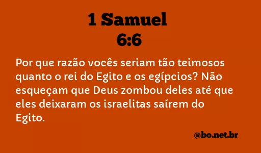 1 Samuel 6:6 NTLH