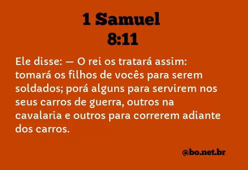 1 Samuel 8:11 NTLH