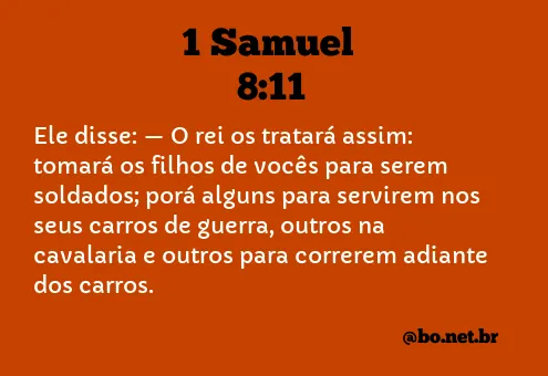 1 Samuel 8:11 NTLH