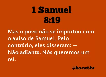 1 Samuel 8:19 NTLH