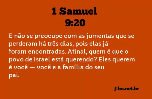 1 Samuel 9:20 NTLH