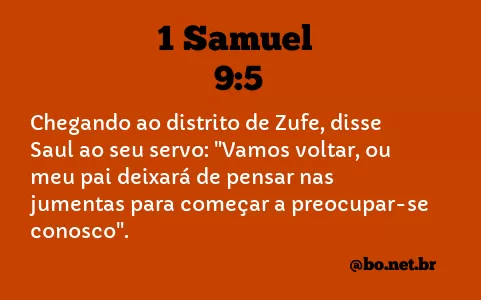 1 SAMUEL 9:5 NVI NOVA VERSÃO INTERNACIONAL
