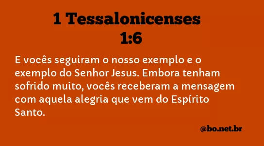 1 Tessalonicenses 1:6 NTLH