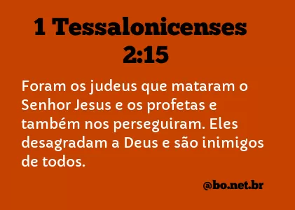 1 Tessalonicenses 2:15 NTLH