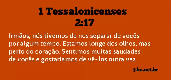 1 Tessalonicenses 2:17 NTLH