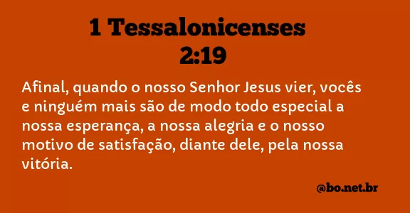 1 Tessalonicenses 2:19 NTLH