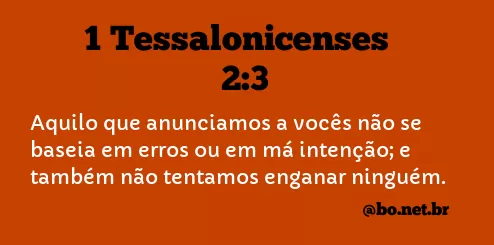 1 Tessalonicenses 2:3 NTLH