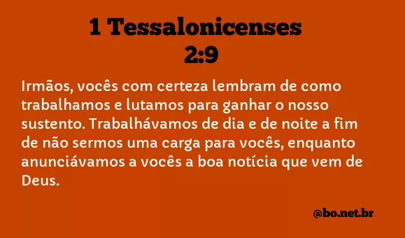 1 Tessalonicenses 2:9 NTLH