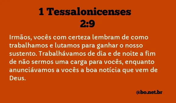 1 Tessalonicenses 2:9 NTLH