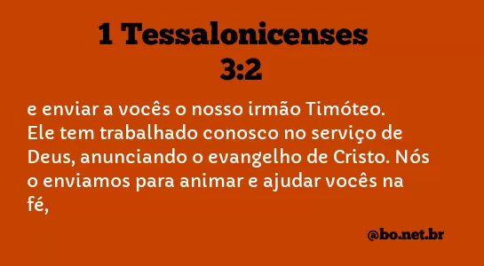 1 Tessalonicenses 3:2 NTLH