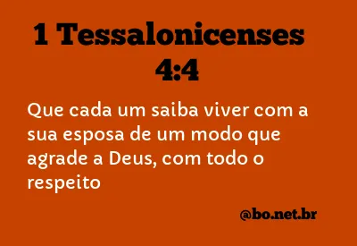 1 Tessalonicenses 4:4 NTLH