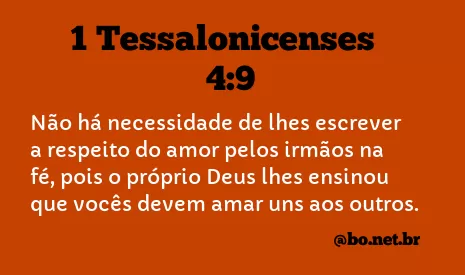 1 Tessalonicenses 4:9 NTLH