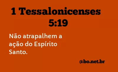 1 Tessalonicenses 5:19 NTLH