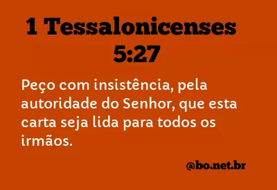 1 Tessalonicenses 5:27 NTLH