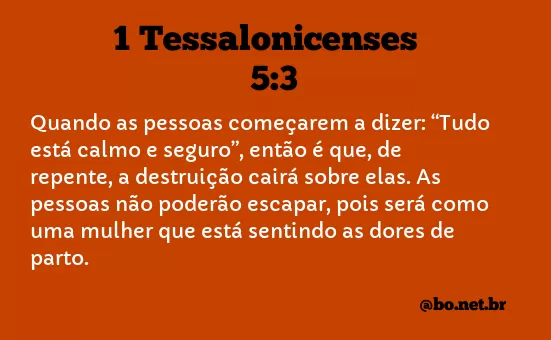 1 Tessalonicenses 5:3 NTLH