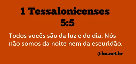 1 Tessalonicenses 5:5 NTLH