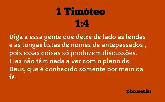 1 Timóteo 1:4 NTLH