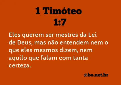 1 Timóteo 1:7 NTLH