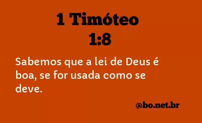 1 Timóteo 1:8 NTLH