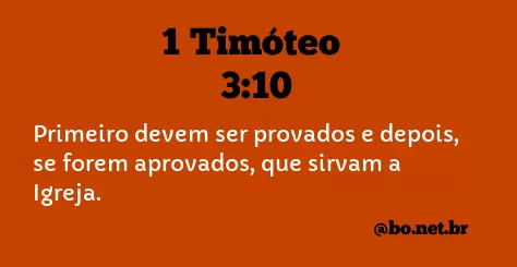 1 Timóteo 3:10 NTLH