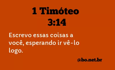 1 Timóteo 3:14 NTLH
