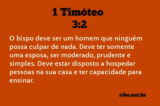 1 Timóteo 3:2 NTLH