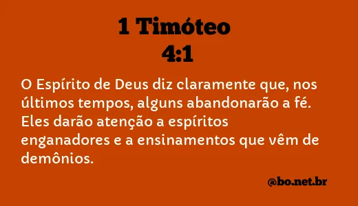 1 Timóteo 4:1 NTLH