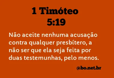 1 Timóteo 5:19 NTLH