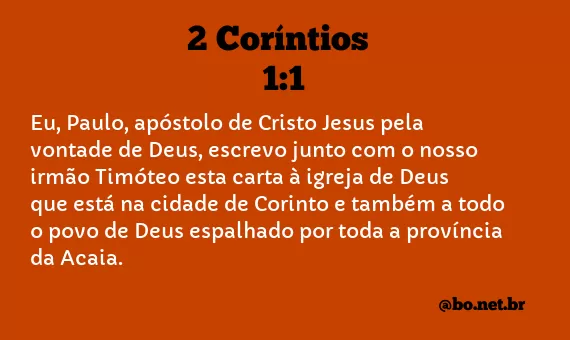 2 Coríntios 1:1 NTLH