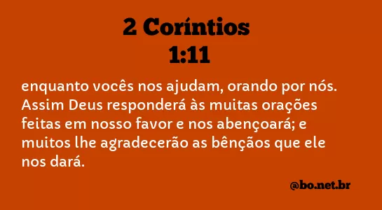 2 Coríntios 1:11 NTLH