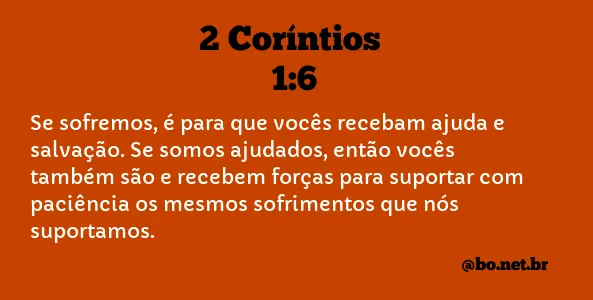 2 Coríntios 1:6 NTLH