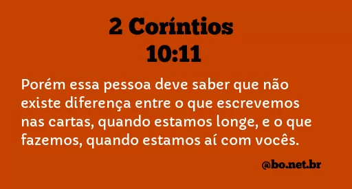 2 Coríntios 10:11 NTLH