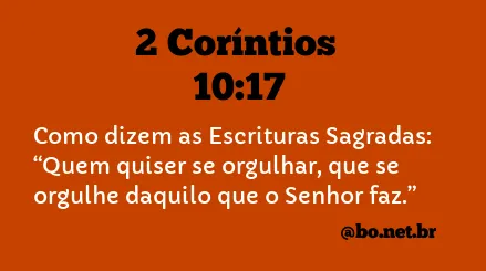 2 Coríntios 10:17 NTLH