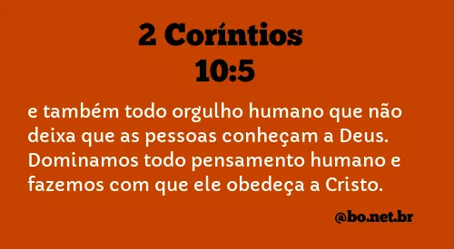 2 Coríntios 10:5 NTLH