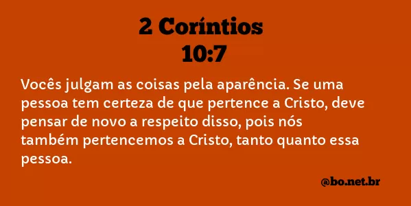 2 Coríntios 10:7 NTLH