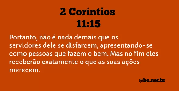 2 Coríntios 11:15 NTLH