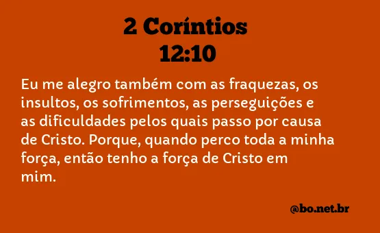 2 Coríntios 12:10 NTLH