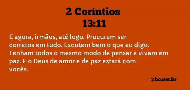 2 Coríntios 13:11 NTLH