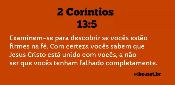 2 Coríntios 13:5 NTLH