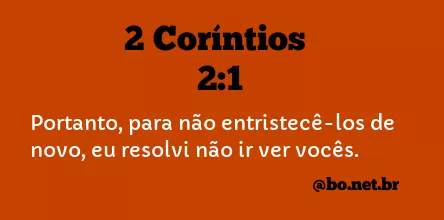 2 Coríntios 2:1 NTLH