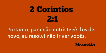 2 Coríntios 2:1 NTLH