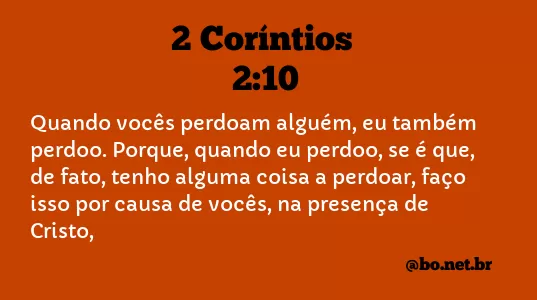 2 Coríntios 2:10 NTLH