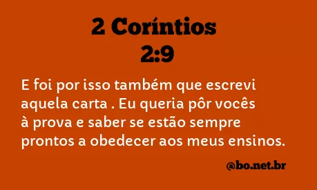 2 Coríntios 2:9 NTLH